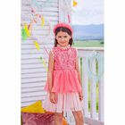 Girls Pink Tiered Chiffon Dress, 1, hi-res
