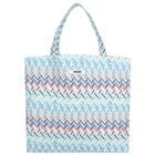Girls Blue & White Logo Zig Zag Tote Bag, 2, hi-res