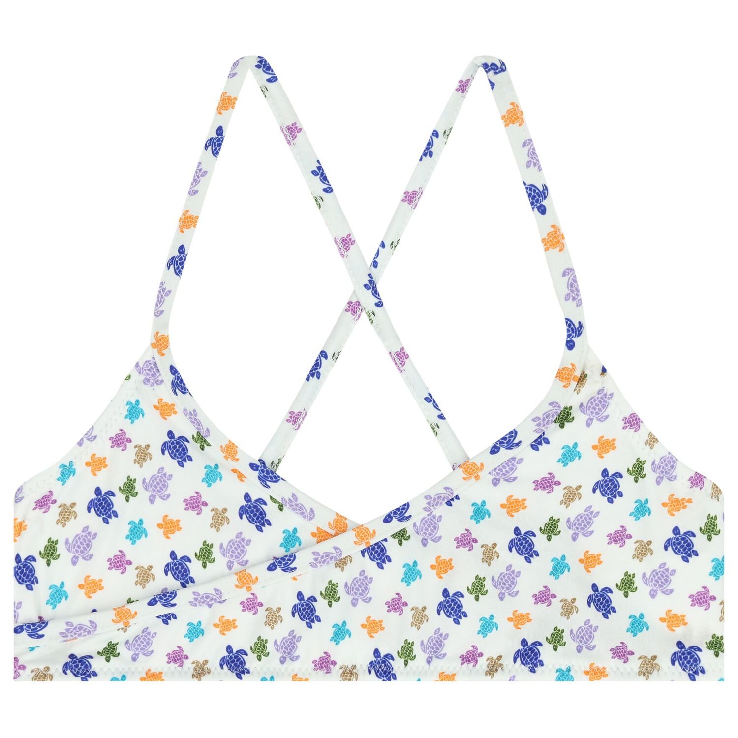 Girls White Turtle Logo Bikini, 1, hi-res