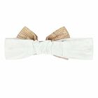 Baby Girls Beige & White Bow Headband, 1, hi-res