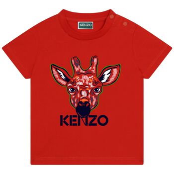Younger Boys Red Giraffe T-Shirt