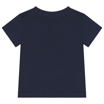 Girls Navy Blue Embellished T-Shirt