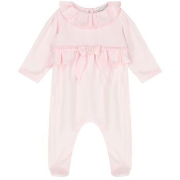 Baby Girls Pink Bow Babygrow