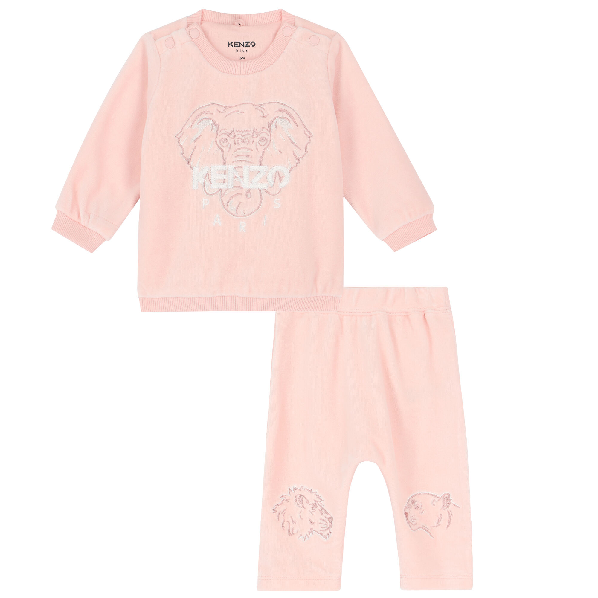 KENZO KIDS Younger Girls Pink Elephant Logo Tracksuit Junior Couture UAE