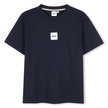 Boys Navy Blue Logo T-Shirt