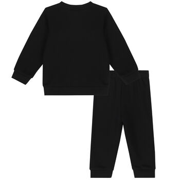Younger Boys Black Logo Tracksuit