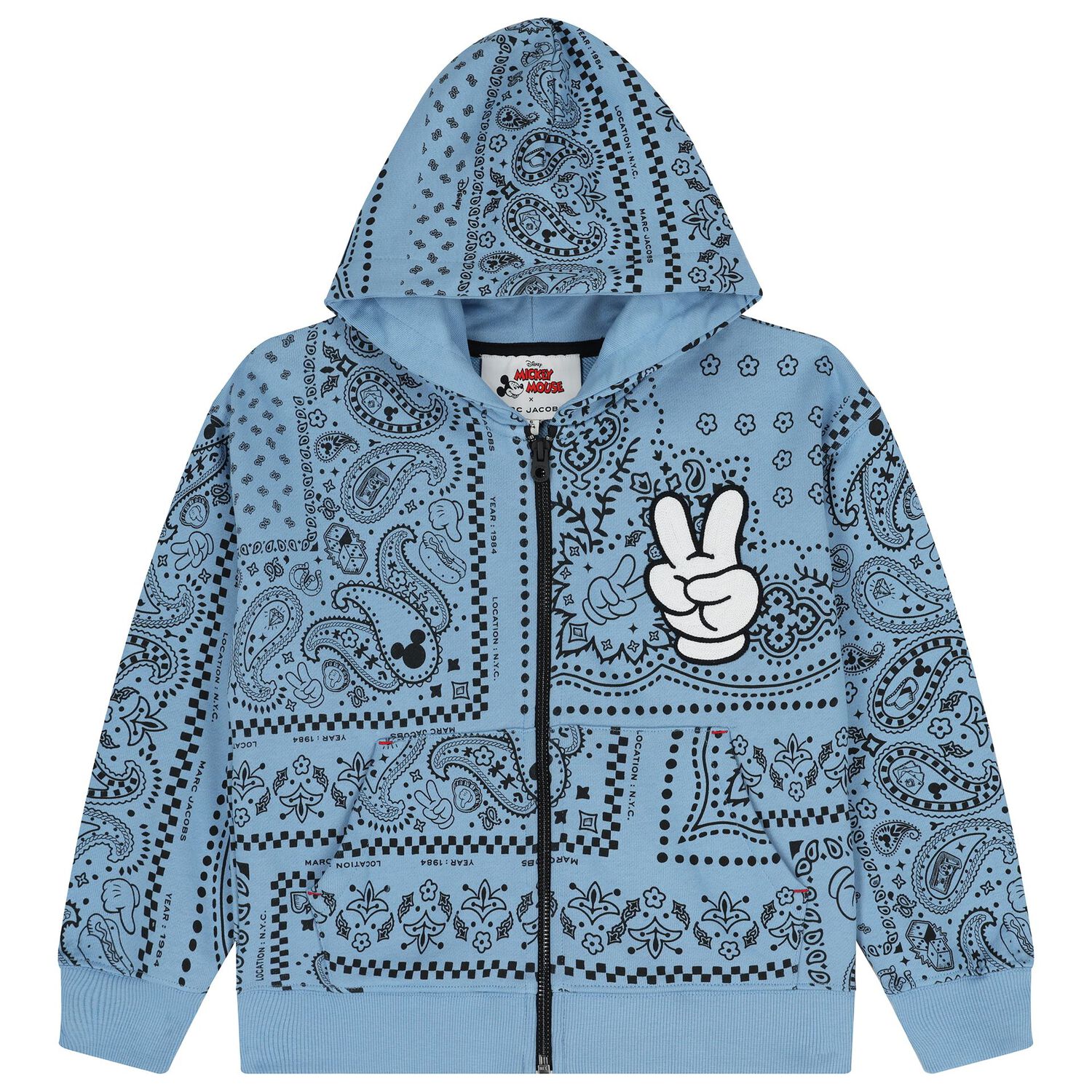 Blue Bandana Disney Hooded Zip Up Top, 1, hi-res