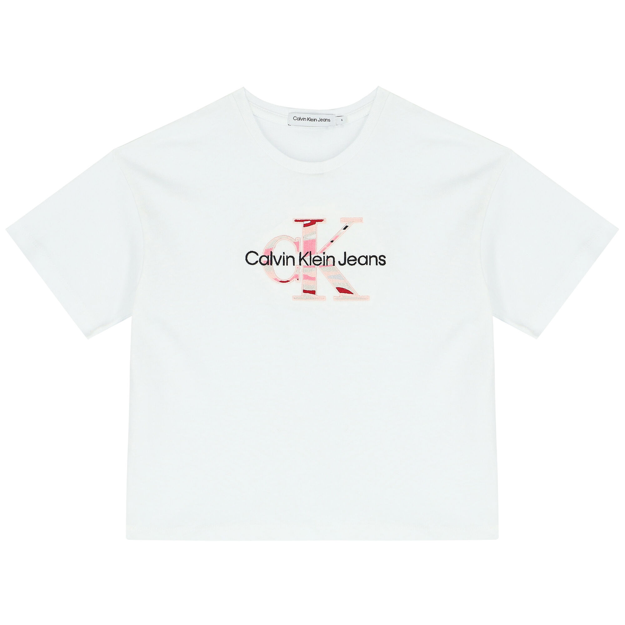 Calvin Klein Girls White Logo T Shirt Junior Couture UAE