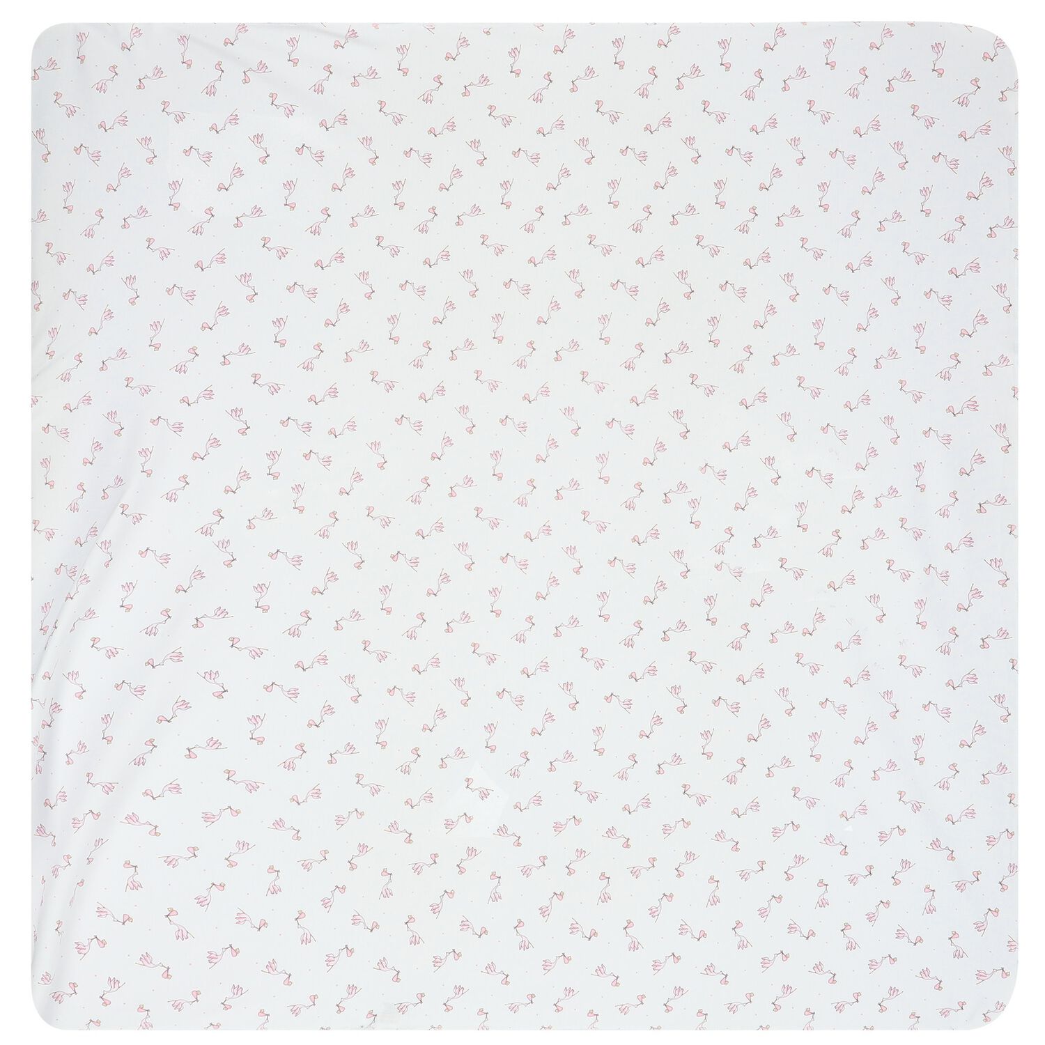 بطانية بنات قطن مطبعة باللون الابيض والوردى, 1, hi-res