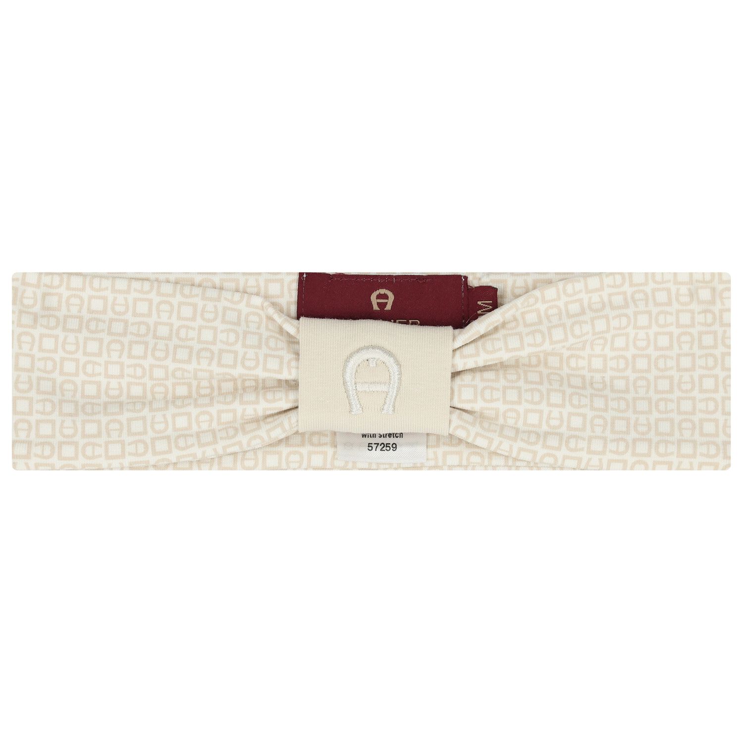 Baby Girls Beige Logo Headband, 1, hi-res
