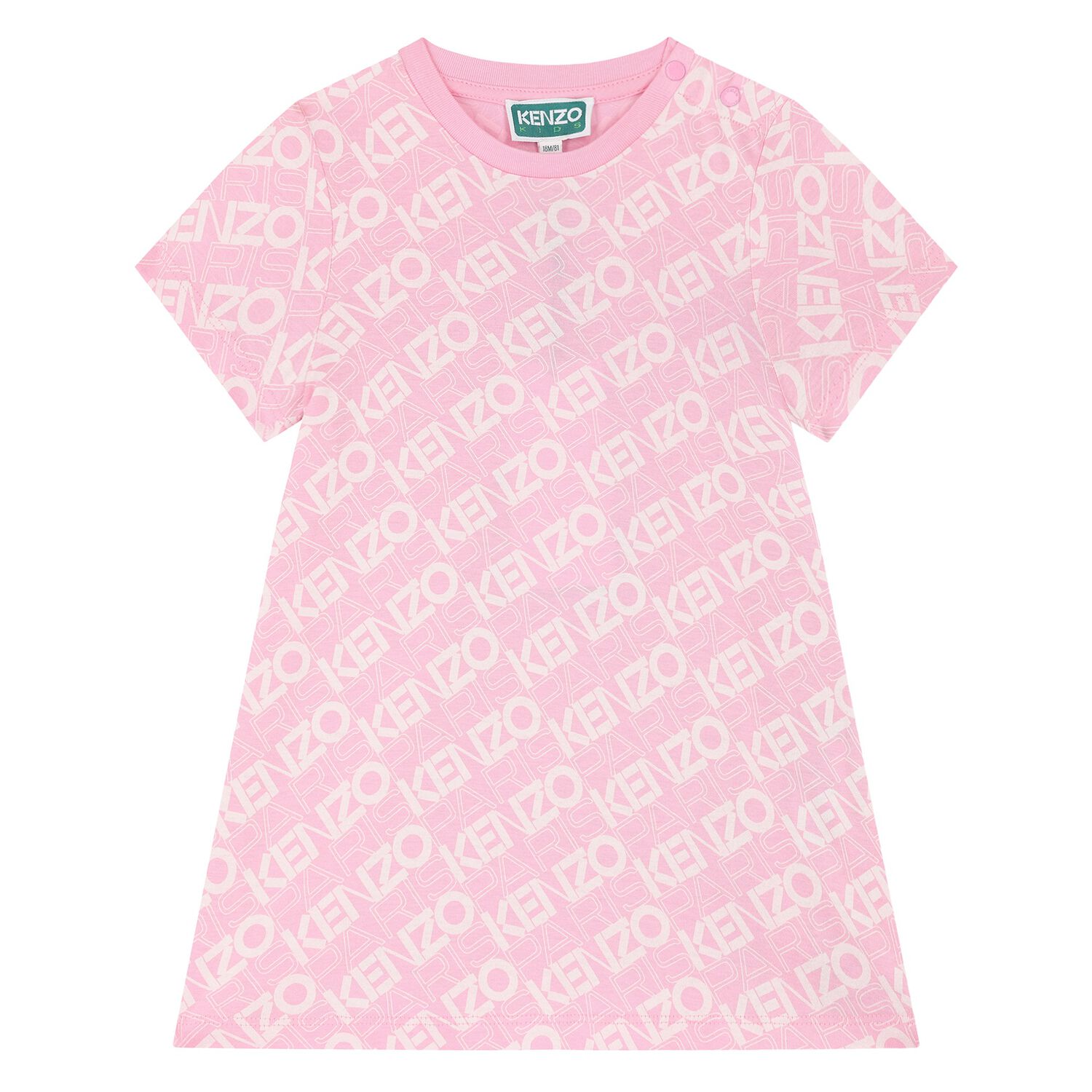 Younger Girls Pink Logo Dress, 1, hi-res image number null