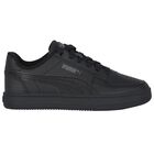 Black Logo Leather Trainers, 1, hi-res