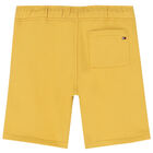 Boys Yellow Logo Cotton Shorts, 1, hi-res