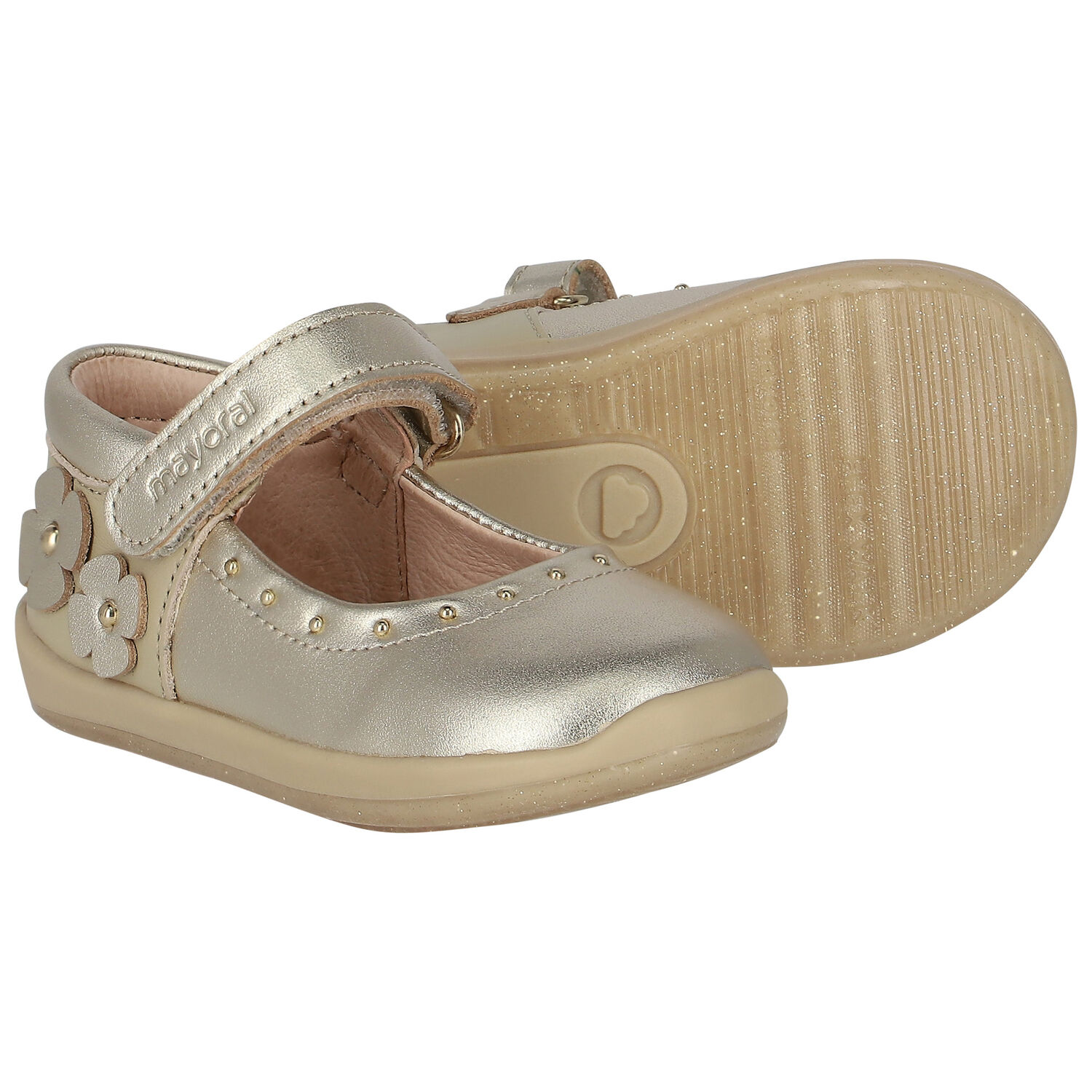 Baby Girls Gold Pre Walker Shoes, 2, hi-res
