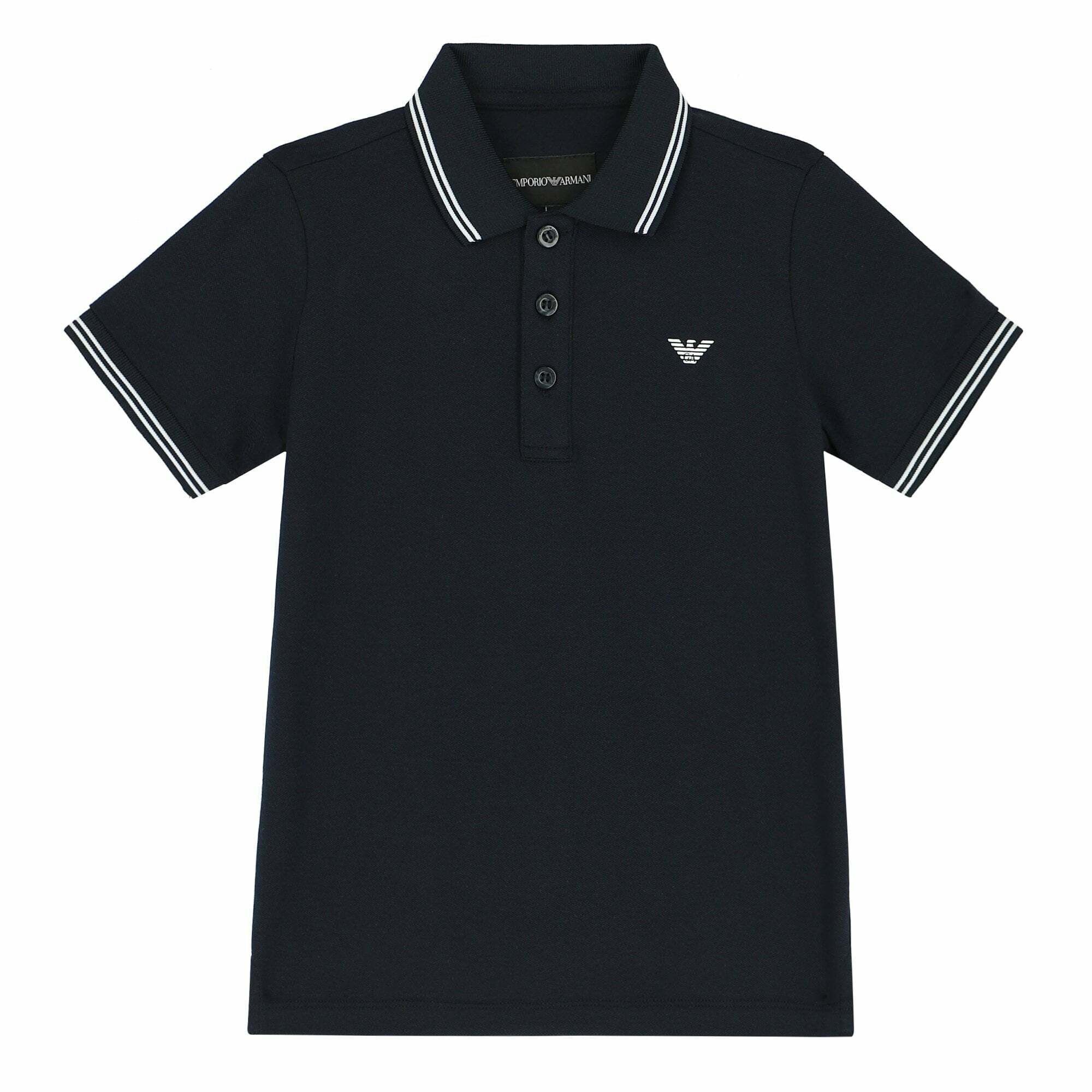 Emporio Armani Boys Navy Logo Polo Shirt Junior Couture UAE