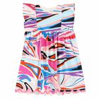 Girls Multi Coloured Printed Dress, 1, hi-res