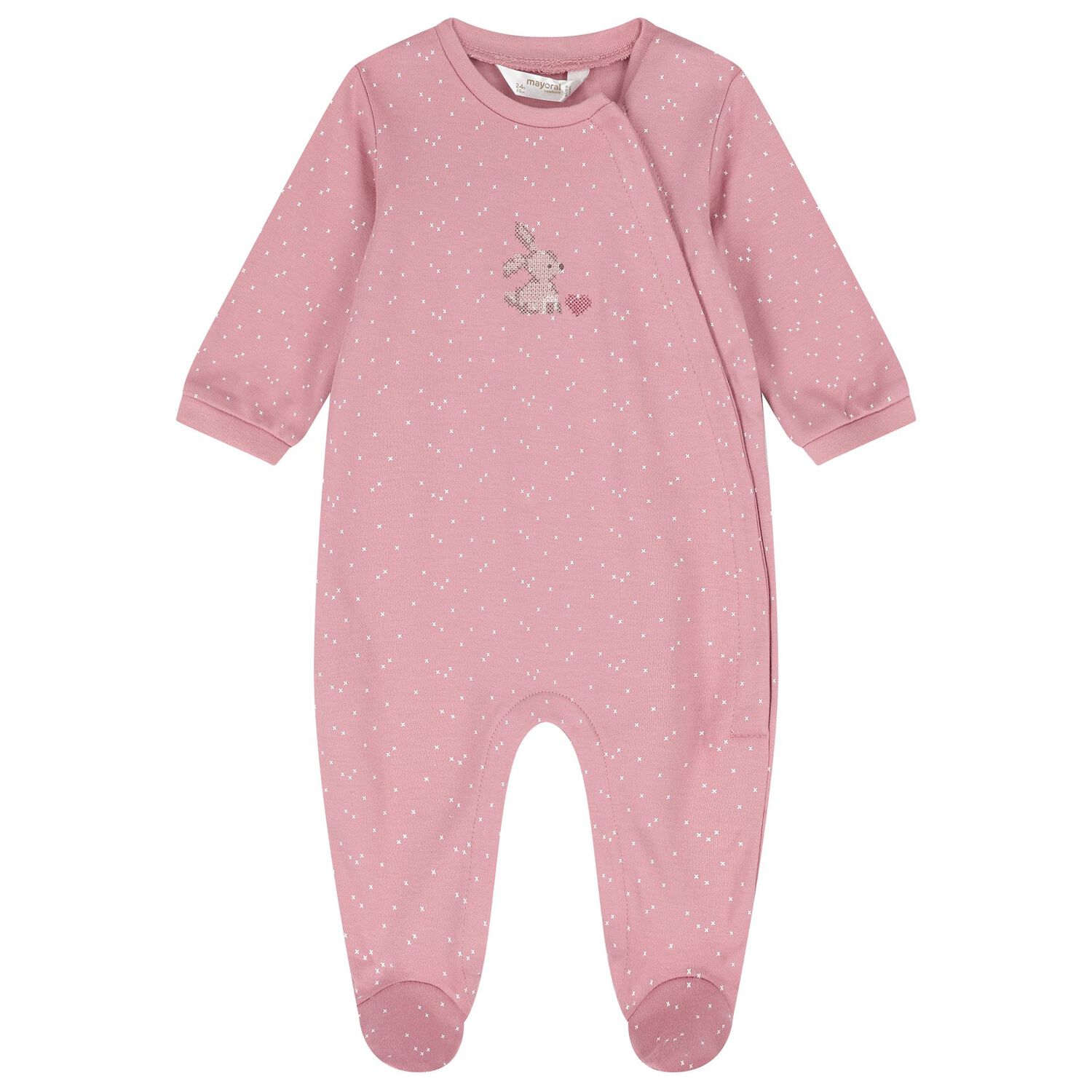 Baby Girls Ivory & Pink Bunny Babygrows ( 2-Pack ), 3, hi-res