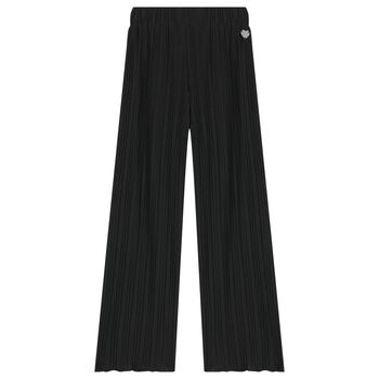 Girls Black Pleated Trousers