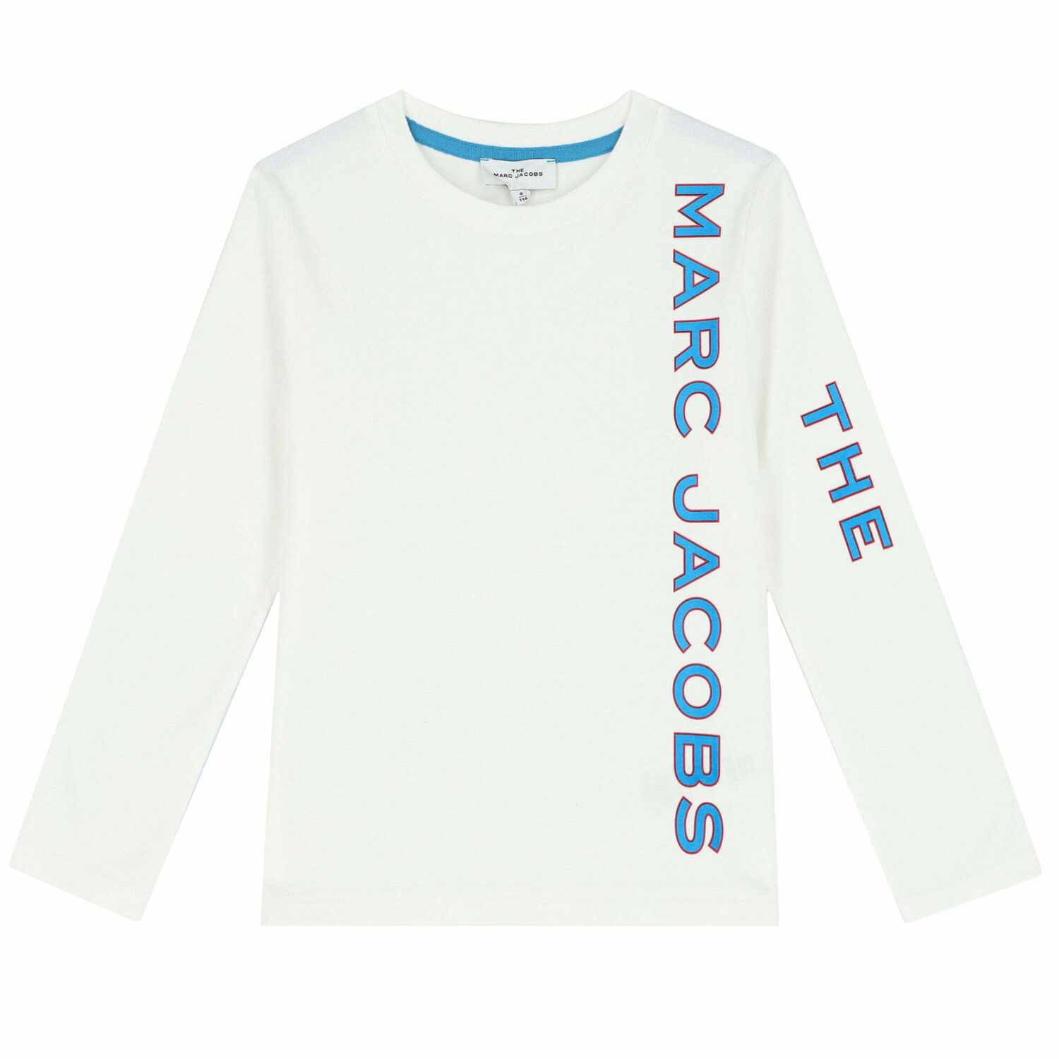 Boys Ivory White Logo Long Sleeve Top, 1, hi-res