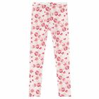 Girls Pink Floral Reversible Leggings, 1, hi-res