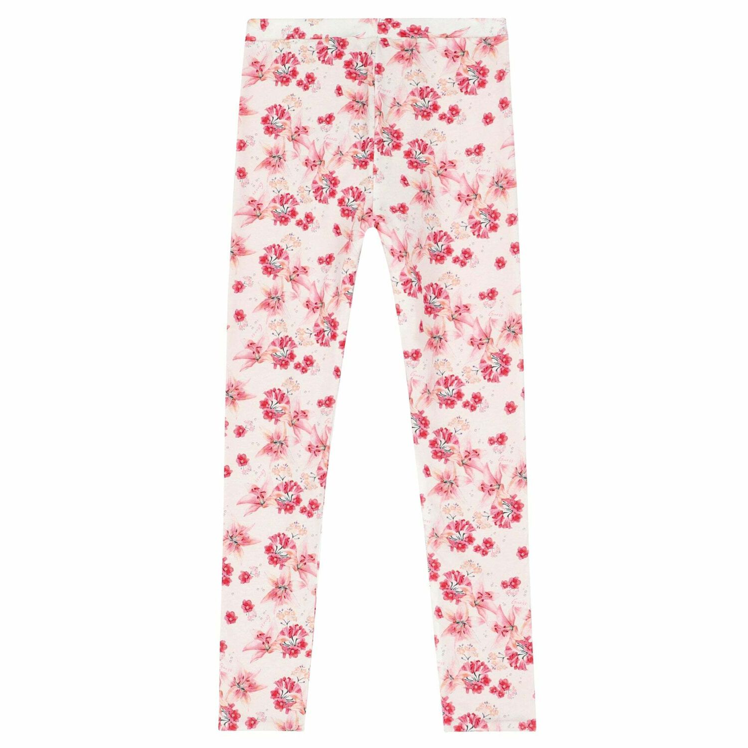 Girls Pink Floral Reversible Leggings, 1, hi-res