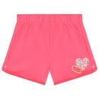 Girls Pink Heart Shorts, 1, hi-res