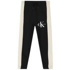 Boys Black & Beige Logo Joggers, 2, hi-res