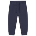 Younger Boys Navy Blue Joggers, 1, hi-res