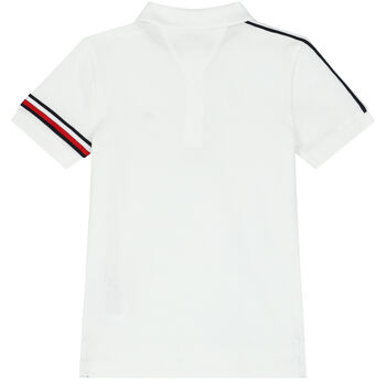 Boys White Logo Polo Shirt	
