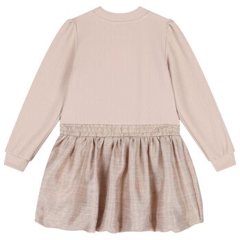 Girls Beige & Gold Dress, 2 Girls Beige & Gold Dress