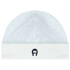Baby Boys Blue & White Logo Hat, 2, hi-res