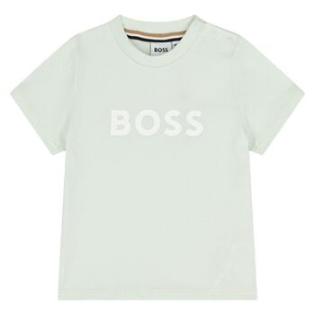 Younger Boys Mini Me Green Logo T-Shirt