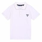 Boys White Logo Polo Shirt, 1, hi-res