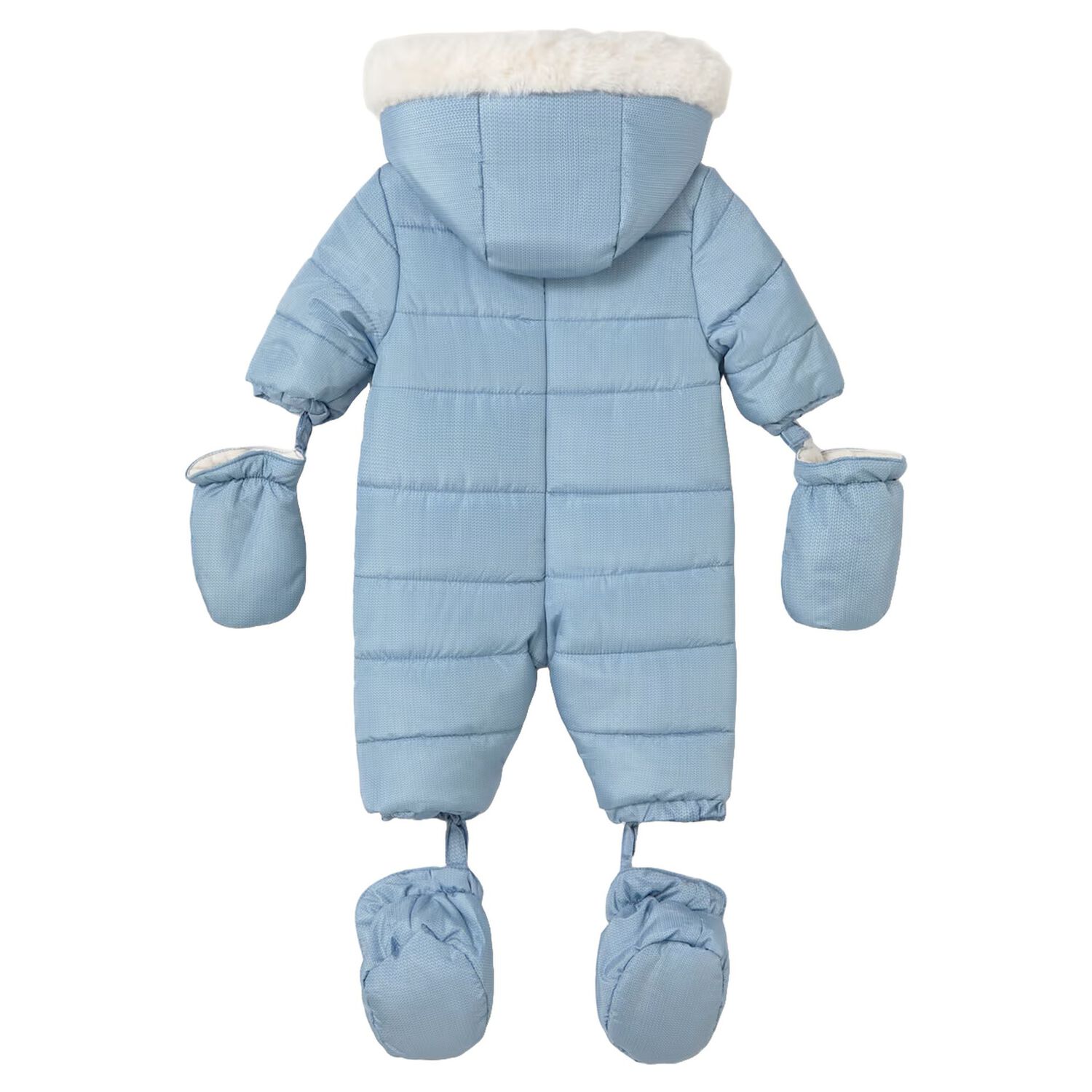 Baby Boys Blue Teddy Bear Baby Snowsuit, 2, hi-res
