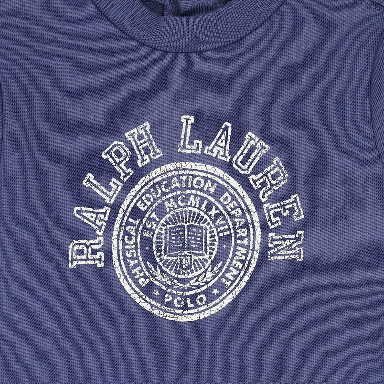 Baby Boys Navy Blue Varsity Logo Romper, 1, hi-res