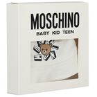 White Teddy Bear Logo Baby Hat, 1, hi-res