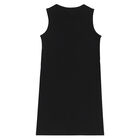 Girls Black Logo Dress, 2, hi-res
