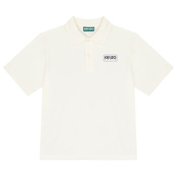 KENZO KIDS Boys Ivory Logo Polo Shirt, 1 Boys Ivory Logo Polo Shirt