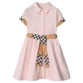 Girls Pink Check Dress