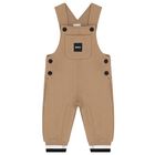 Baby Boys Beige & White Logo Dungaree Gift Set, 1, hi-res