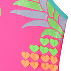 Girls Neon Pink Ruffle Swimsuit, 1, hi-res