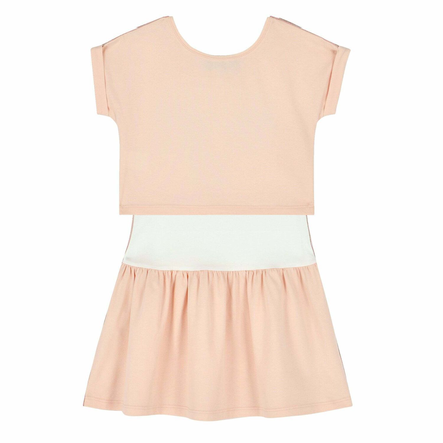 Girls Pink & White 2 Piece Dress Set , 1, hi-res image number null