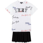 Girls Black & White Logo Dress Set, 1, hi-res