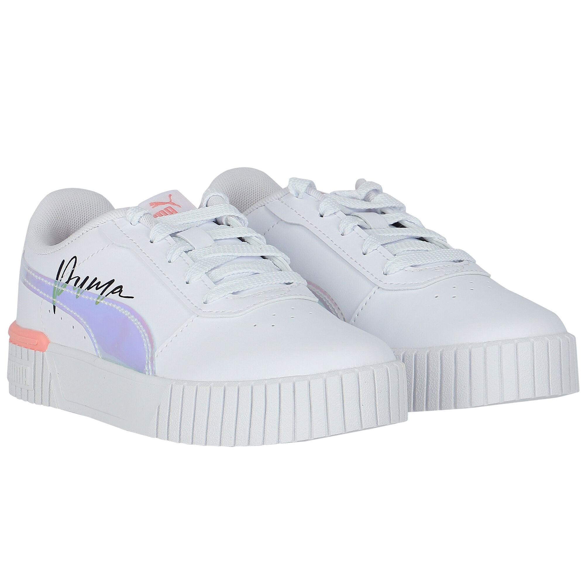 Puma Girls White Carina Trainers Junior Couture UAE