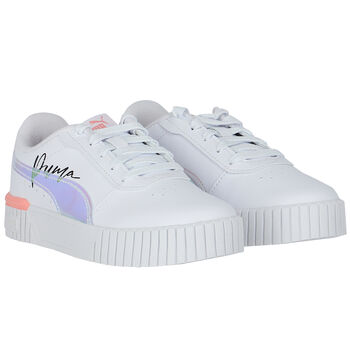 Girls White Carina Trainers