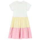 Girls Pink & White Logo Dress, 1, hi-res