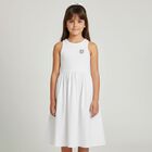 Girls White Logo Dress, 2, hi-res