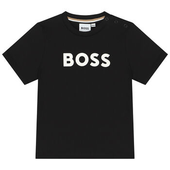 Younger Boys Black Logo T-Shirt