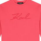 فستان وردي بشعار للبنات, 1, hi-res