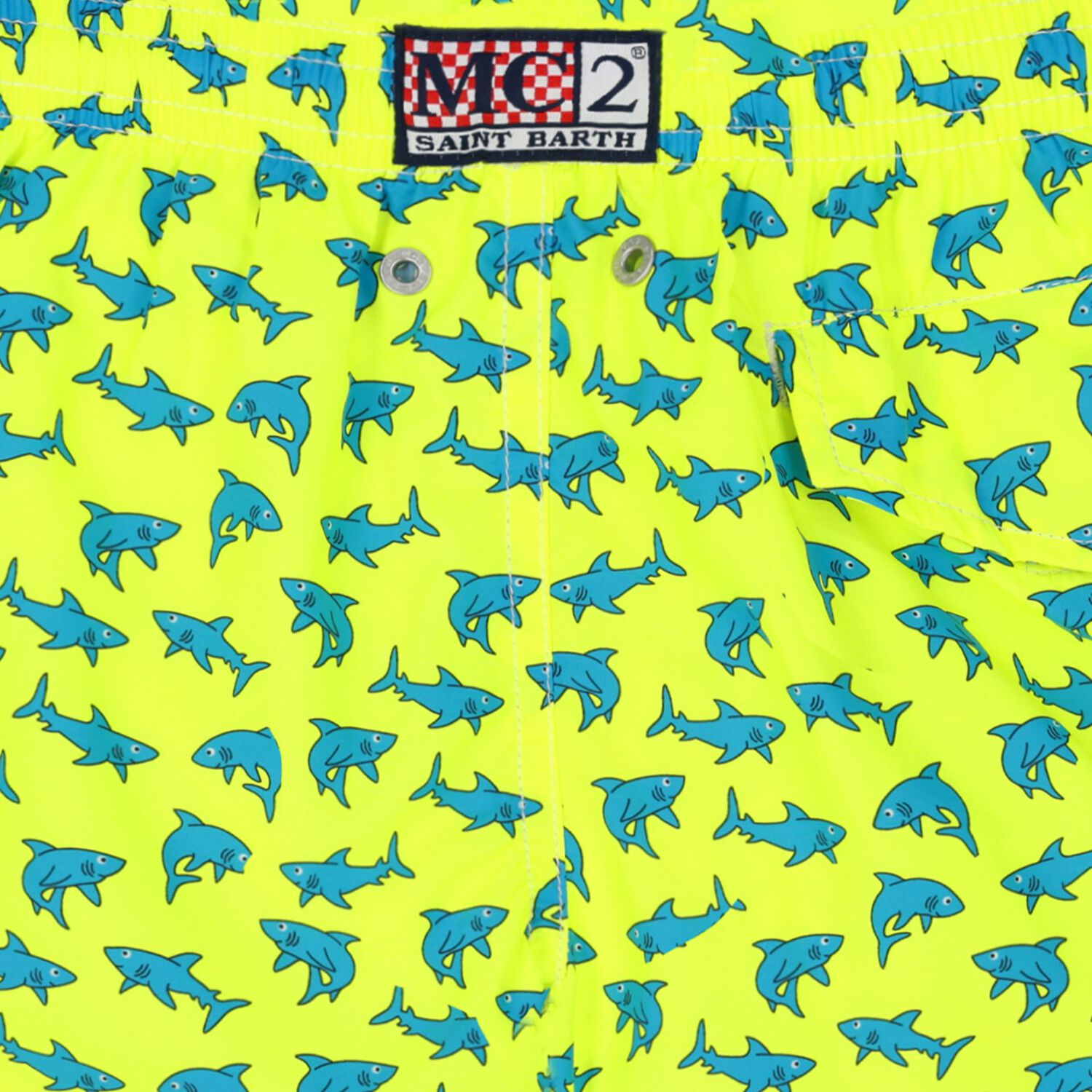 شورت أولاد بطبعة  سمكة قرش باللون الأصفر نيون, 1, hi-res image number null